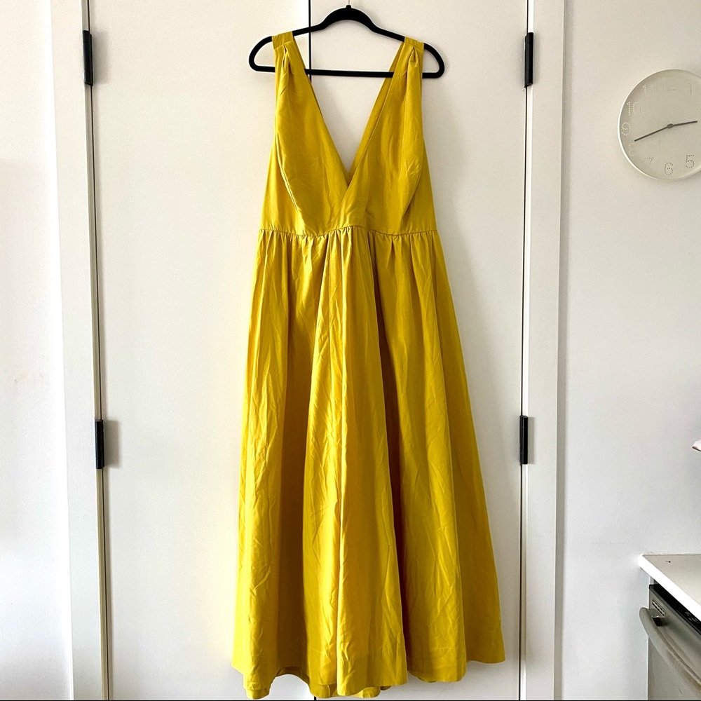 Eloquii Yellow Halter Cross Back Dress Size 18